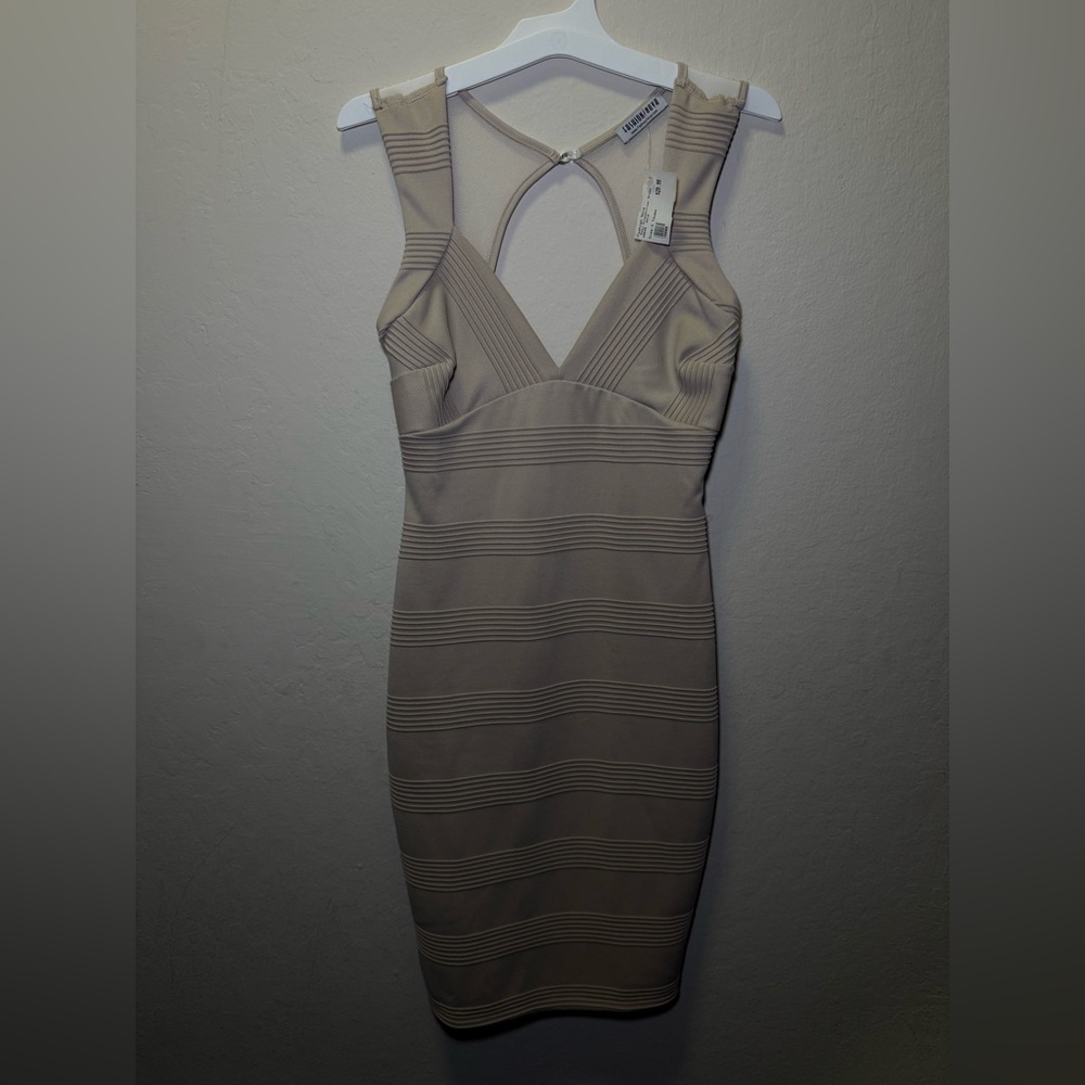 Fashion Nova Beige Backless Dress